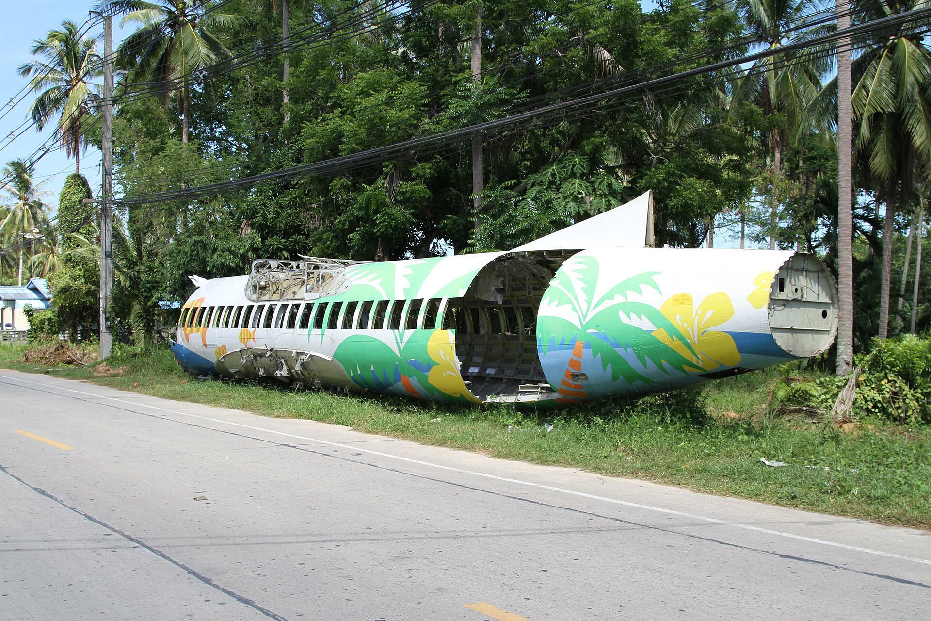 Sitting on the side of the road ATR72 Koh Samui Thailand