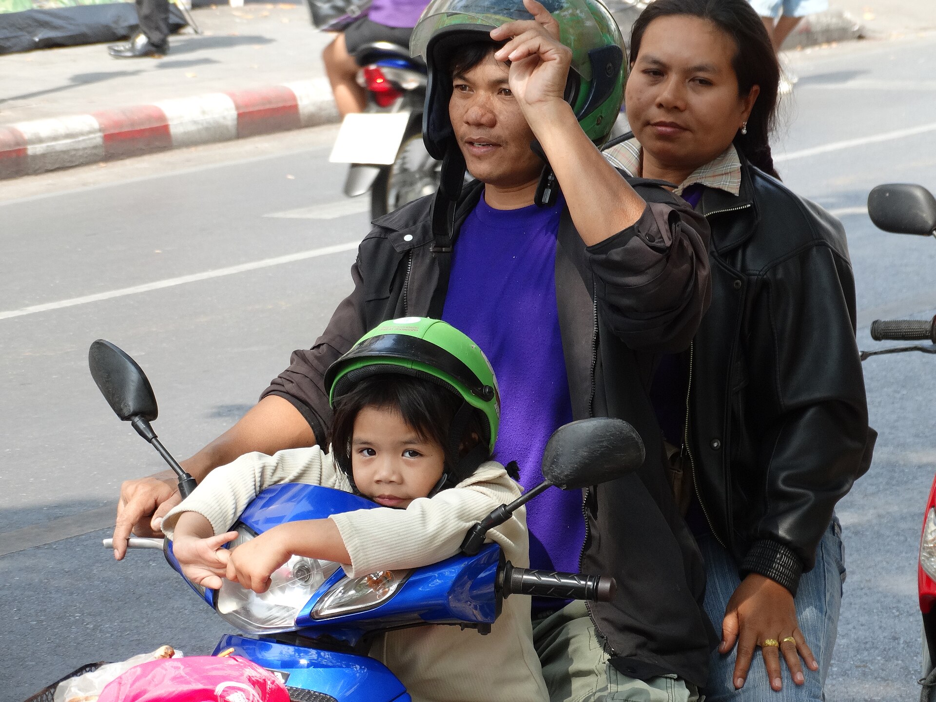 Family on Motorbike - Banglamphu District - Bangkok - Thailand