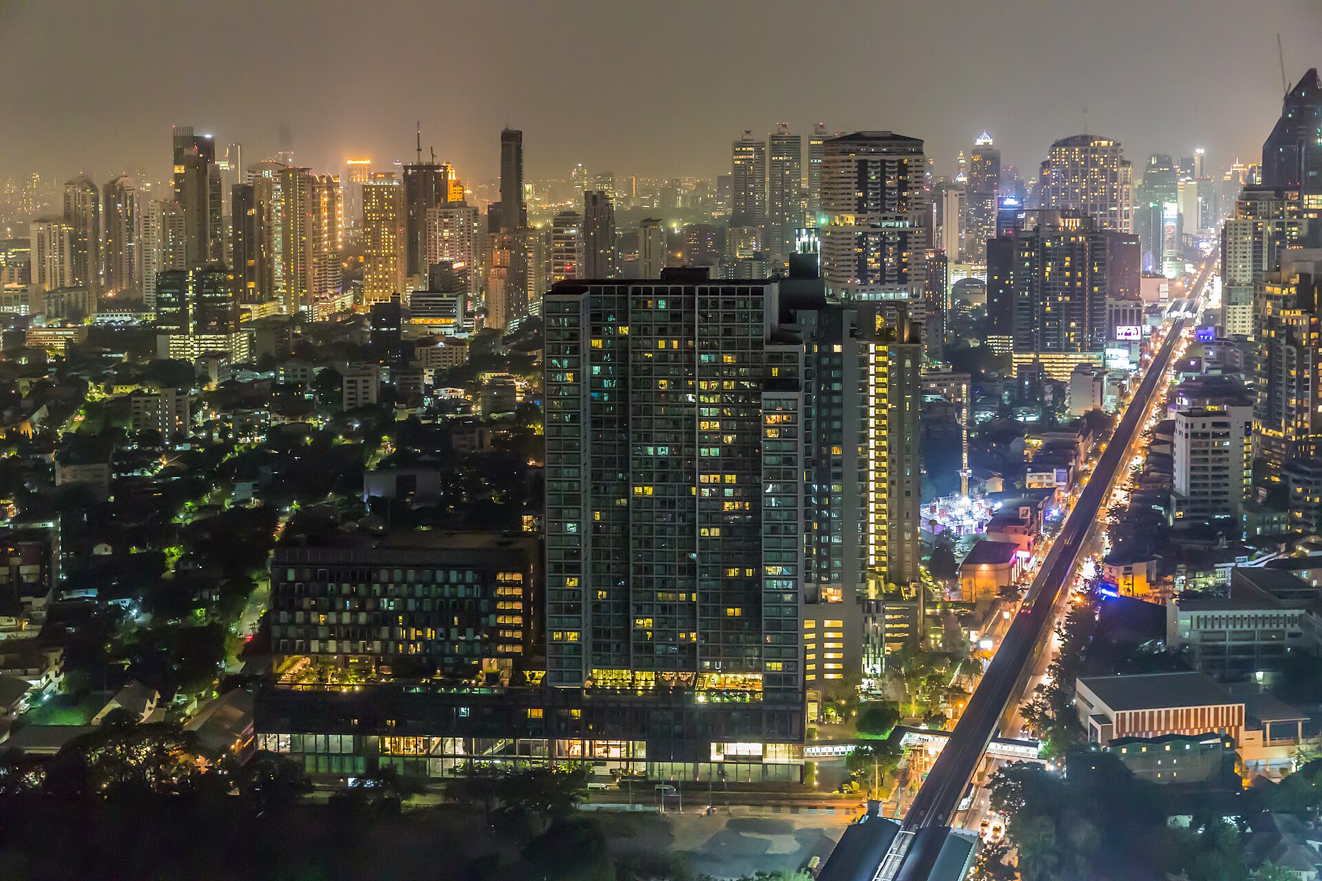 Bangkok, Thailand View from Marriott Octave Rooftop Lounge & Bar