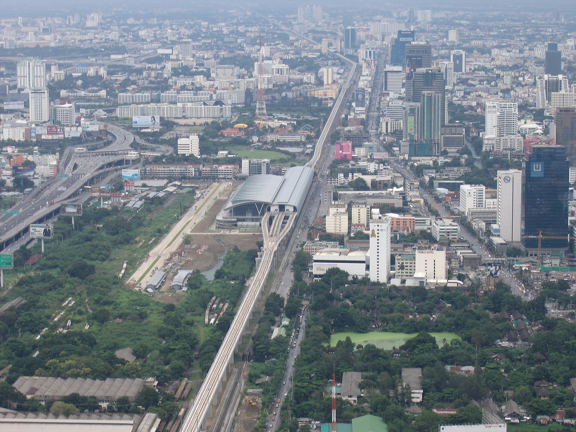 City Air Terminal (August 2009) in Bangkok, Thailand. The Terminal was first opened on December 5, 2009. This line connects Suvarnabhumi Int. Airport with the city center of Bangkok.