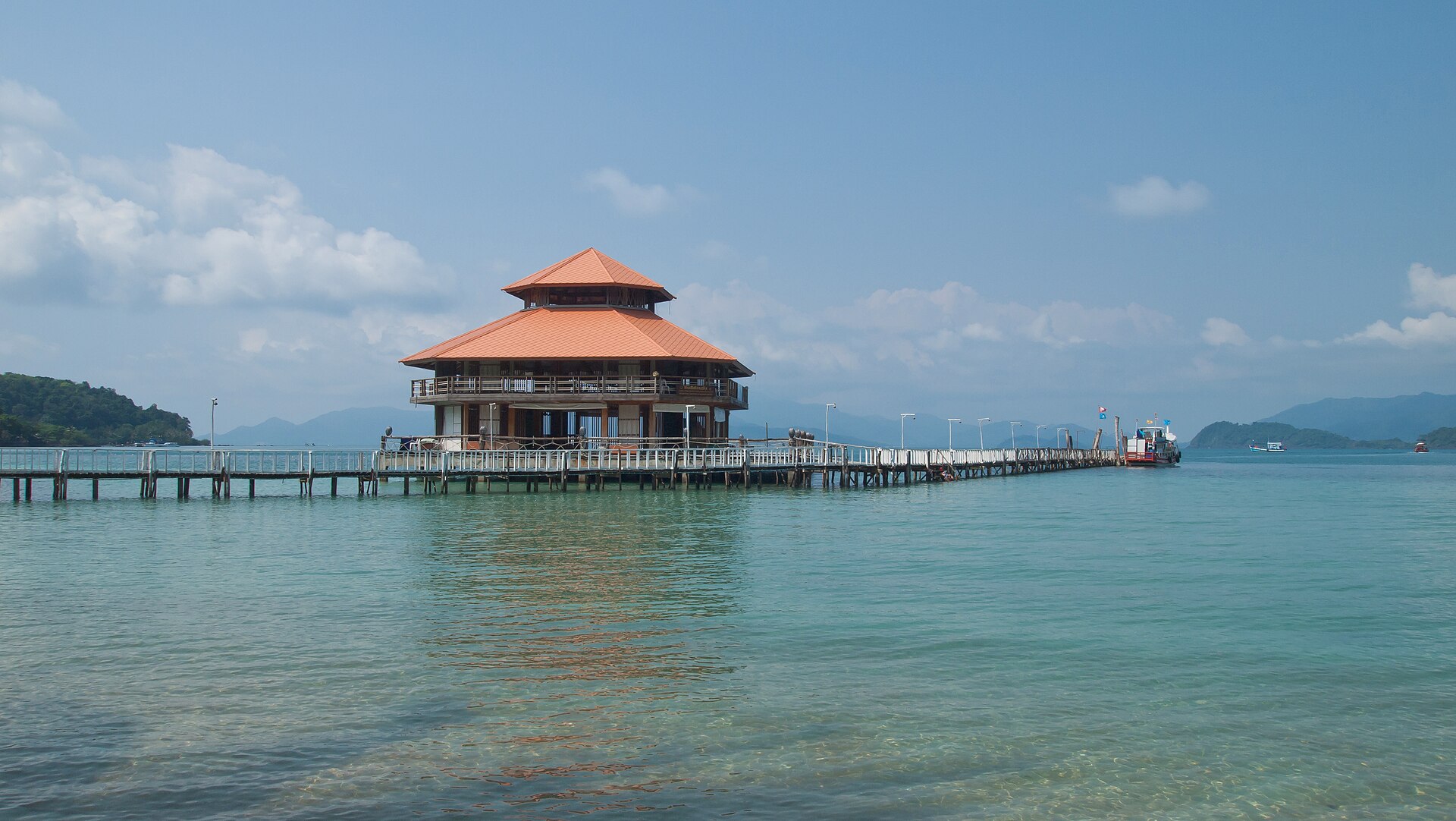 This structure serves as information center for Mu Ko Chang National Park. Koh Wai (island), Thailand.